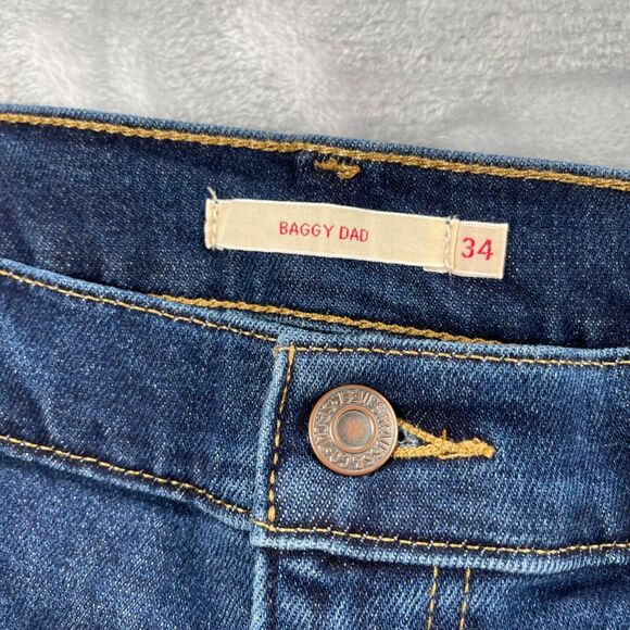 Levi's Jeans Womens 34x30 Baggy Dad Warm Tech Wool Blend Straight Leg Loose Fit - Picture 15 of 16